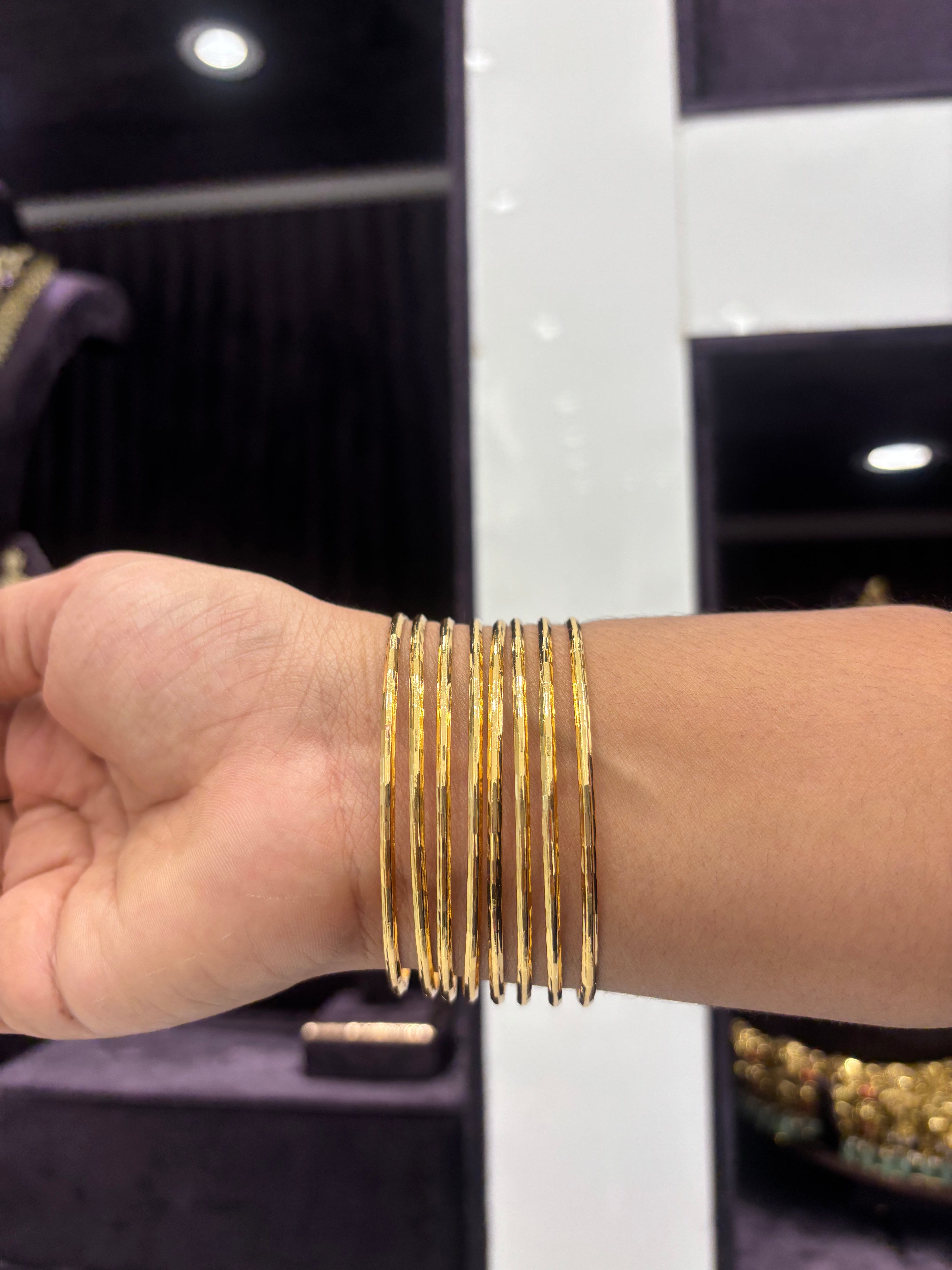 Microplated Gold Bangles (Set of 8)
