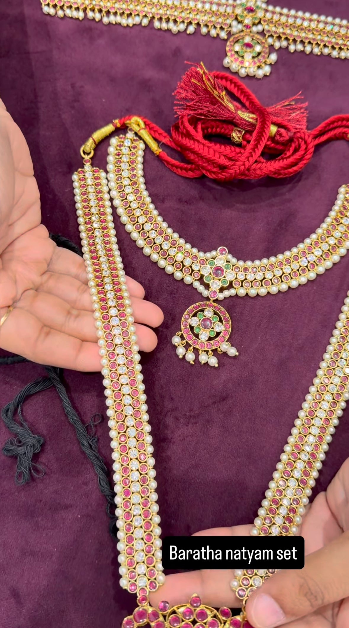 Beautiful premium original kempu stone barathanathyam set