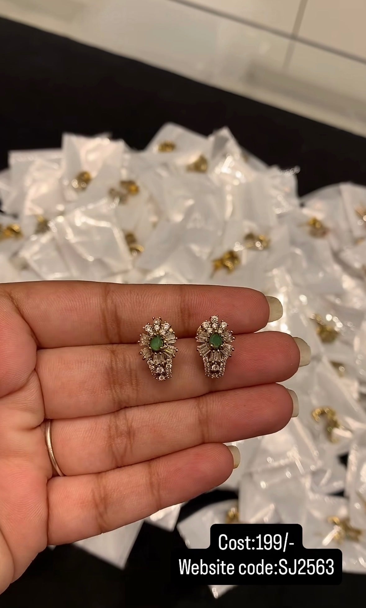 Beautiful green stone studs