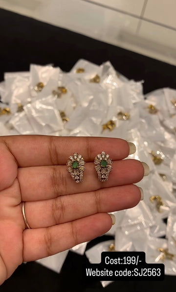 Beautiful green stone studs