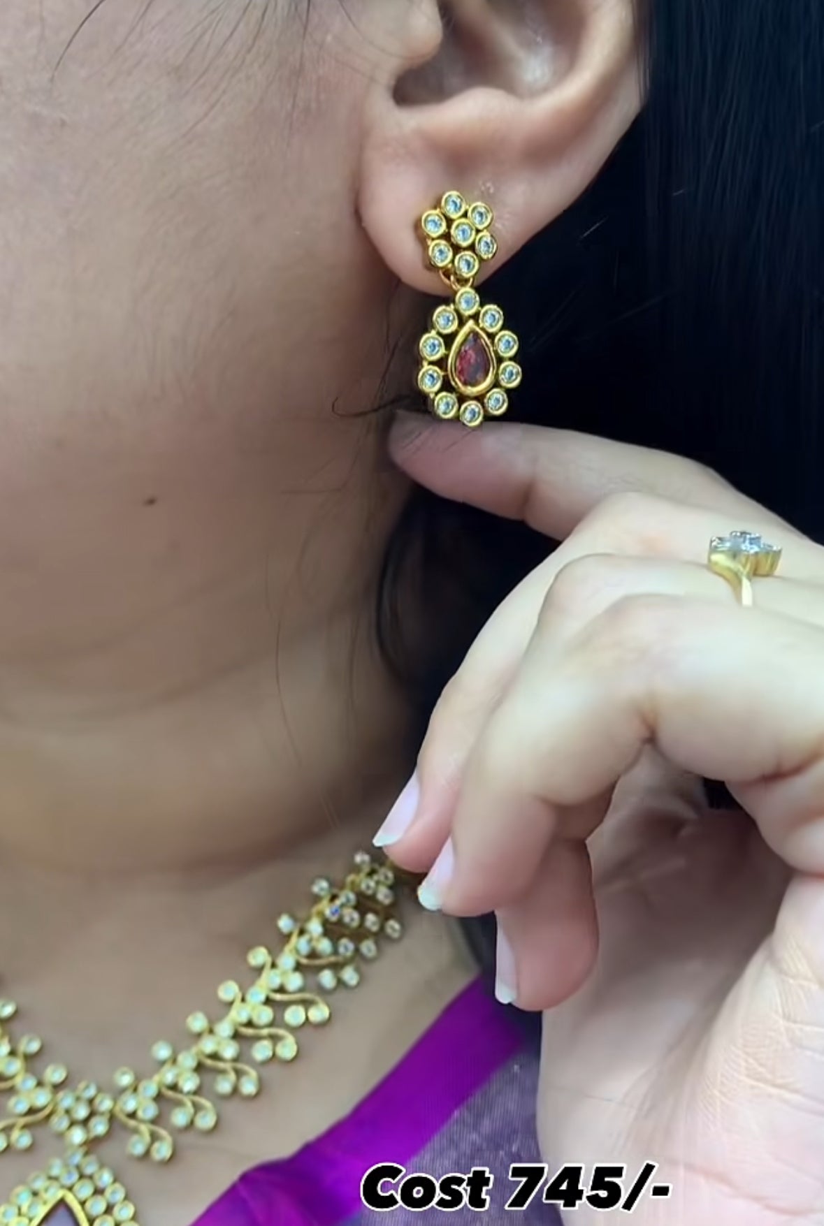 Beautiful ruby stone necklace