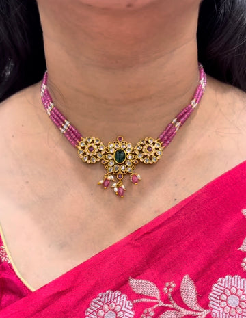 Beautiful customised beads chocker set with earrings