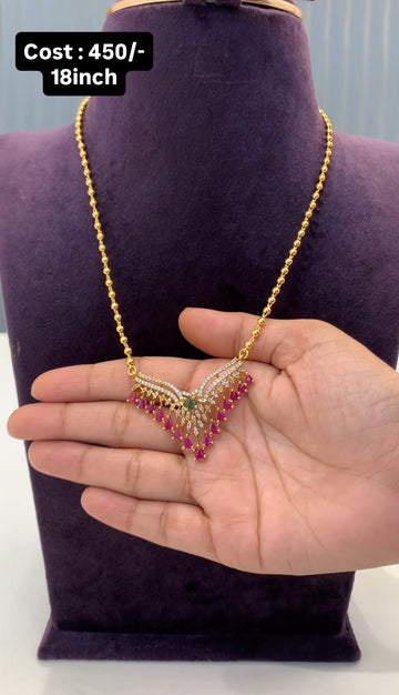 Beautiful gold beads chain with locket