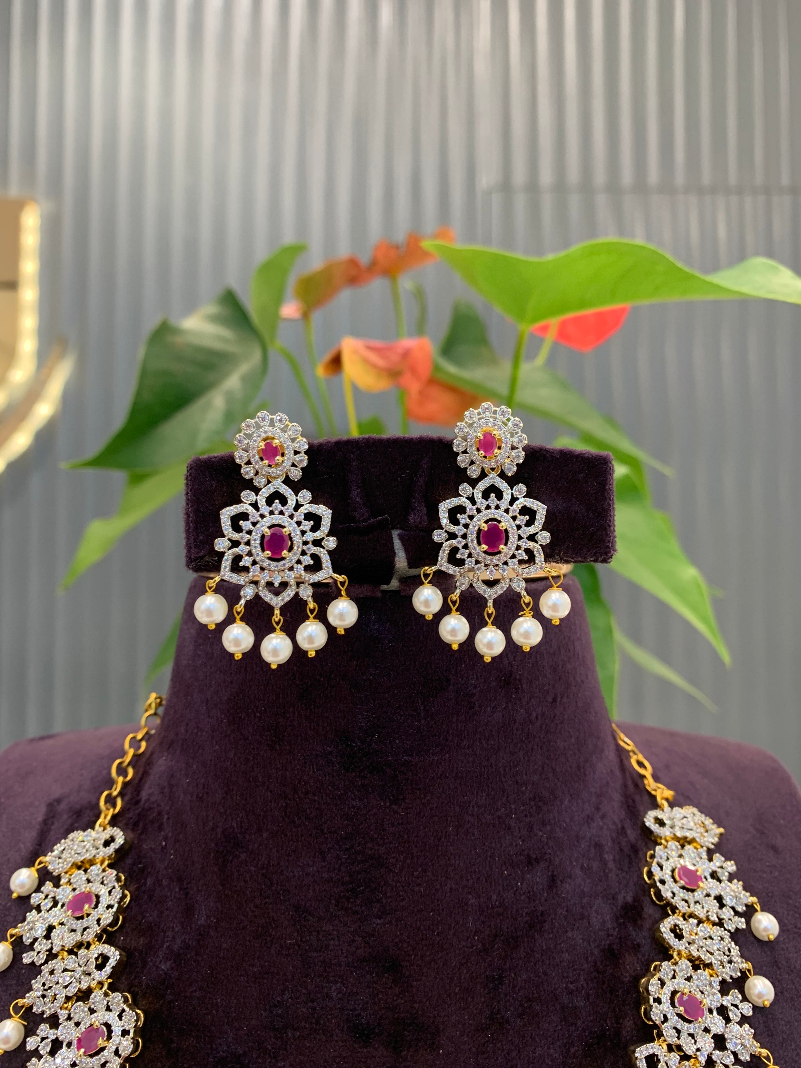 Beautiful pink stone GJ necklace