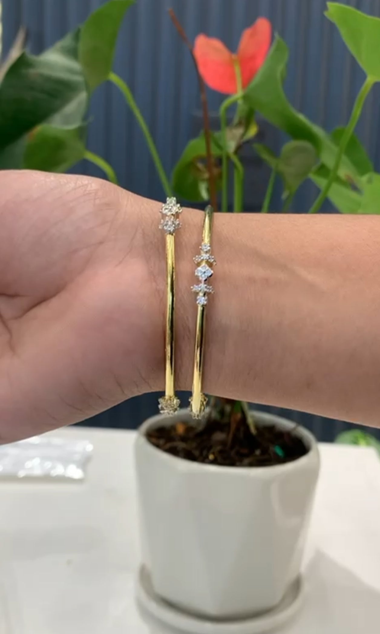 Beautiful diamond replica bangles set of 2