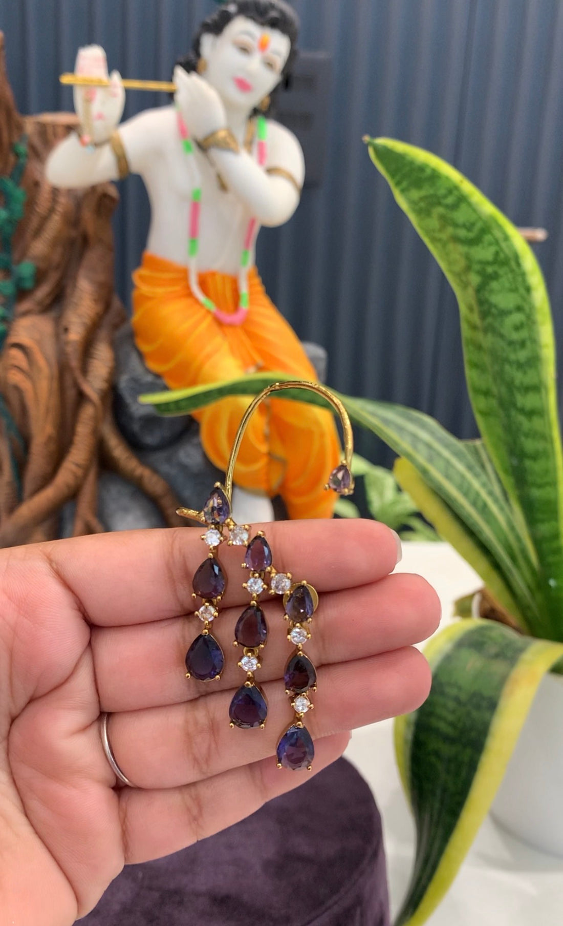 Beautiful purple earcuffs