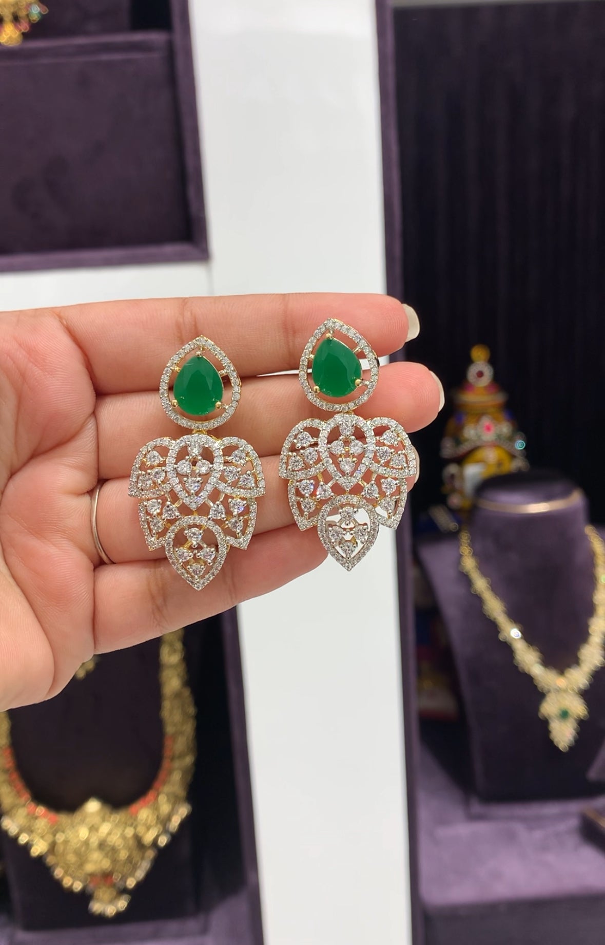 Beautiful green stone earrings