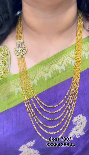 Beautiful Side locket with Chandraharam chains
