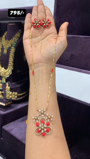 Beautiful coral pendant set