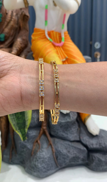 Beautiful white stone bangles set of 2