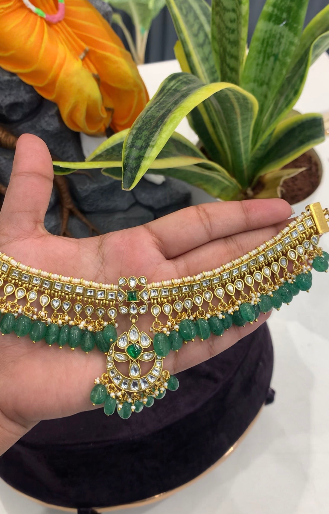 Beautiful premium jadav necklace