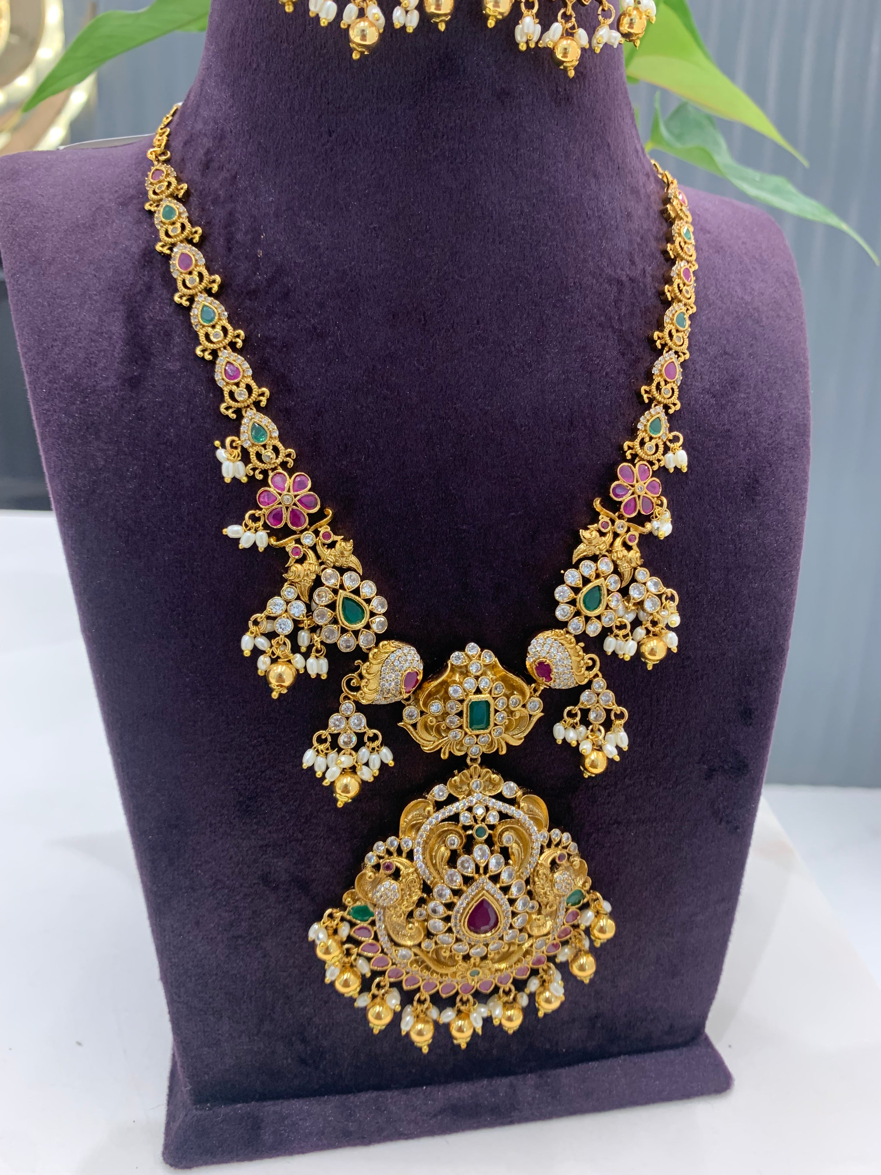 Beautiful Nakshi Peacock Necklace