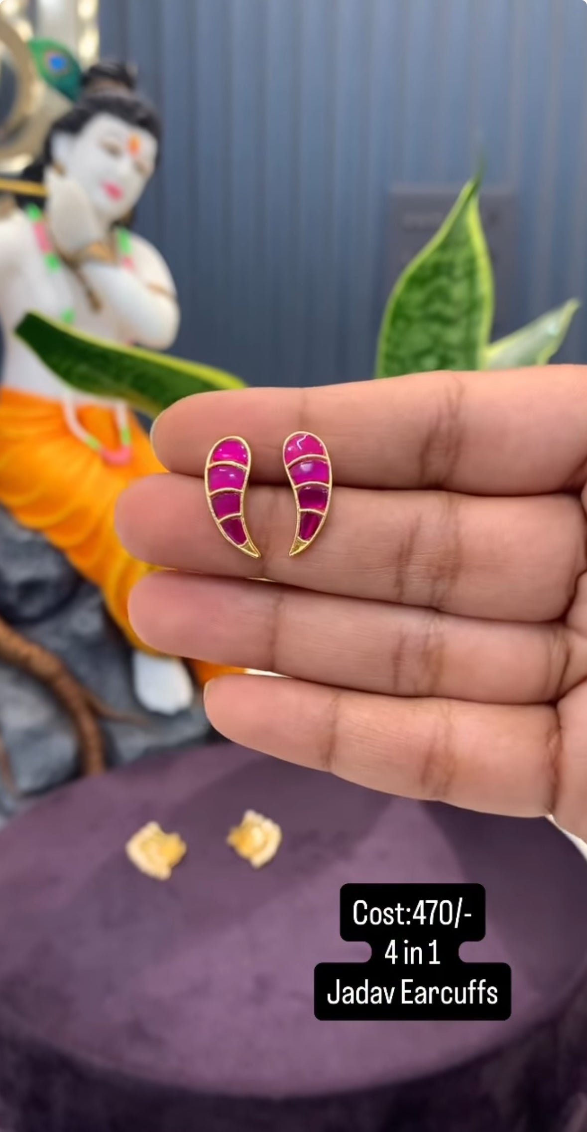 Beautiful 4 in 1 jadav Earcuffs