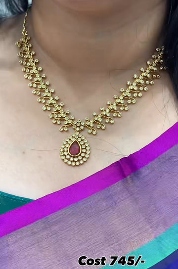 Beautiful ruby stone necklace