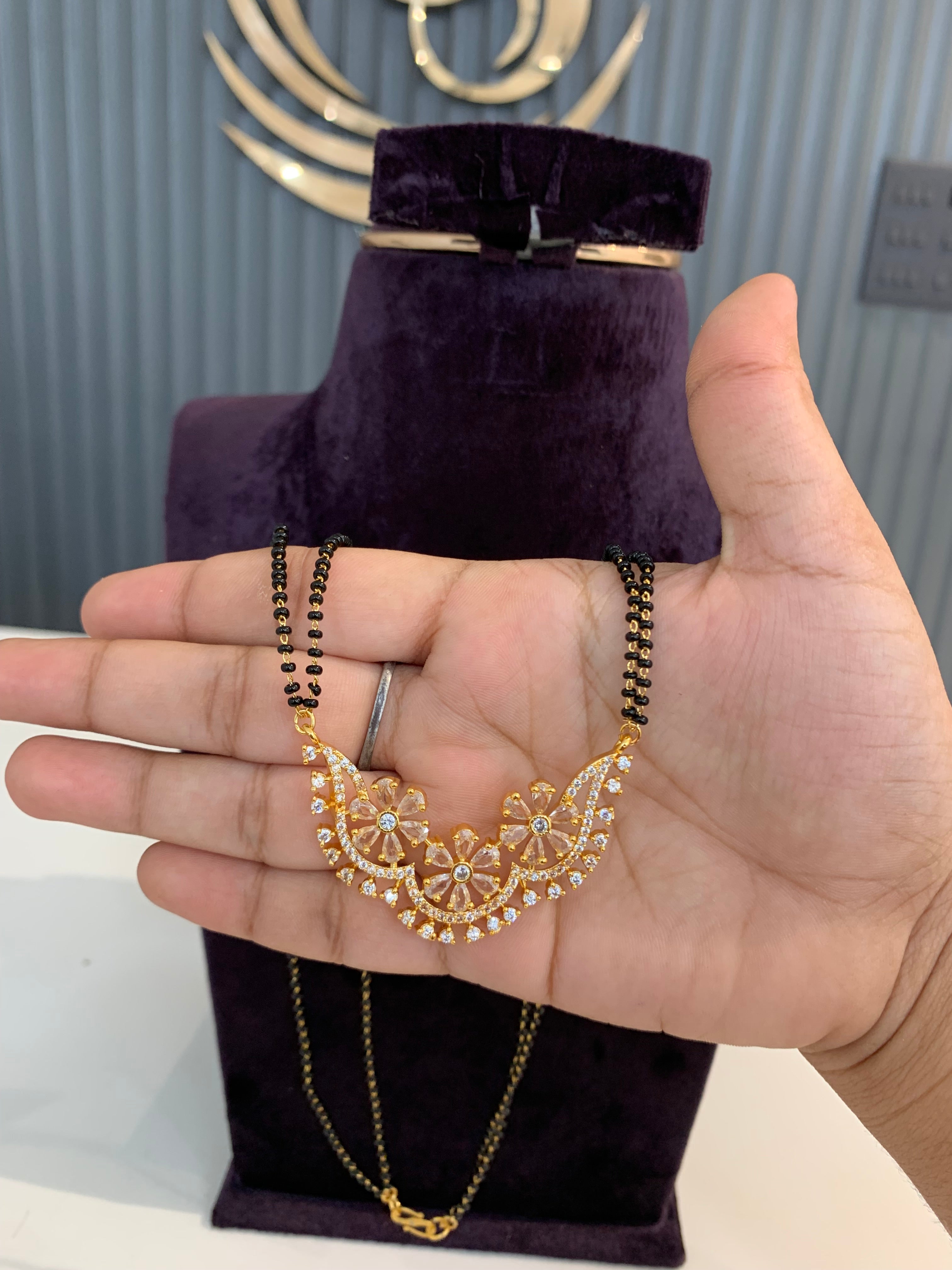 Beautiful black beads with 2 line