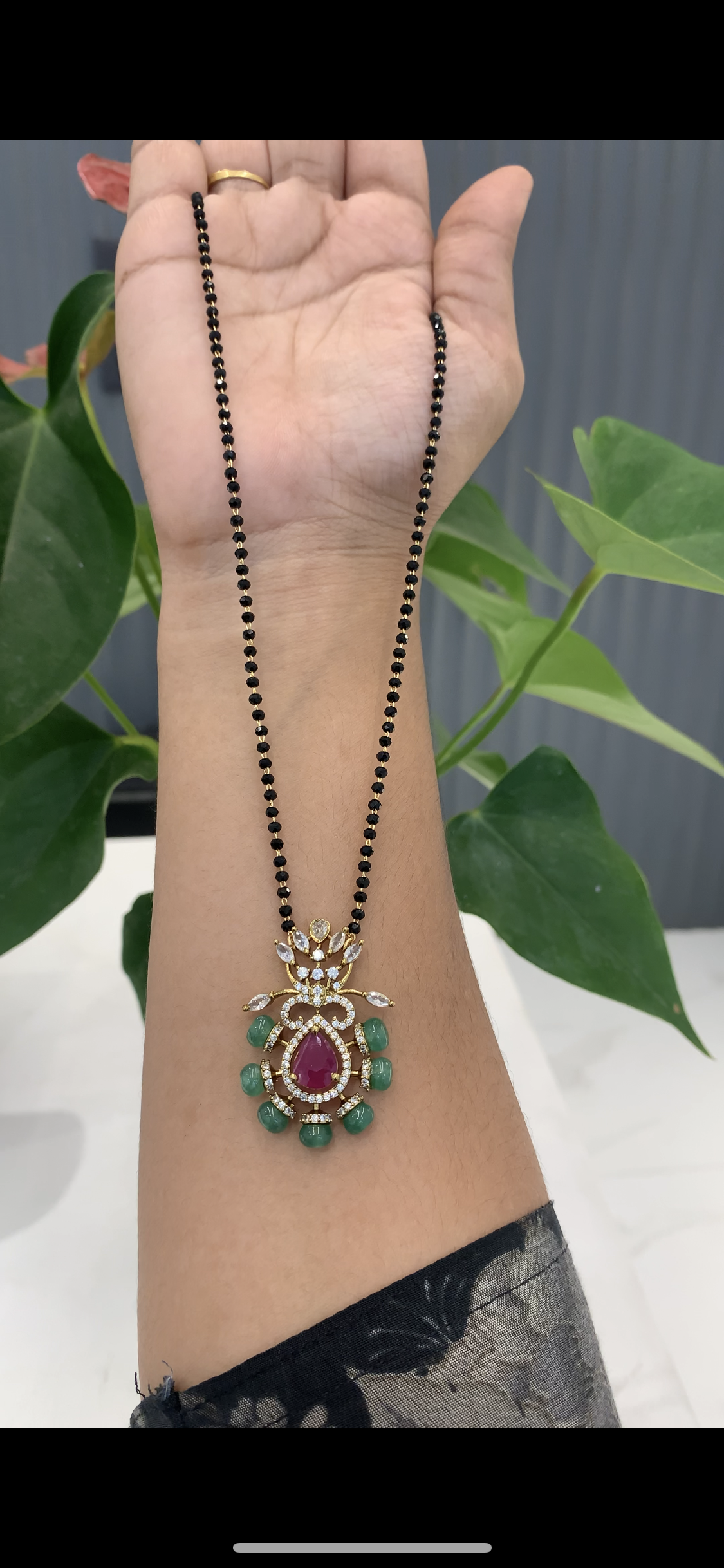 Beautiful Locket with Black beads
