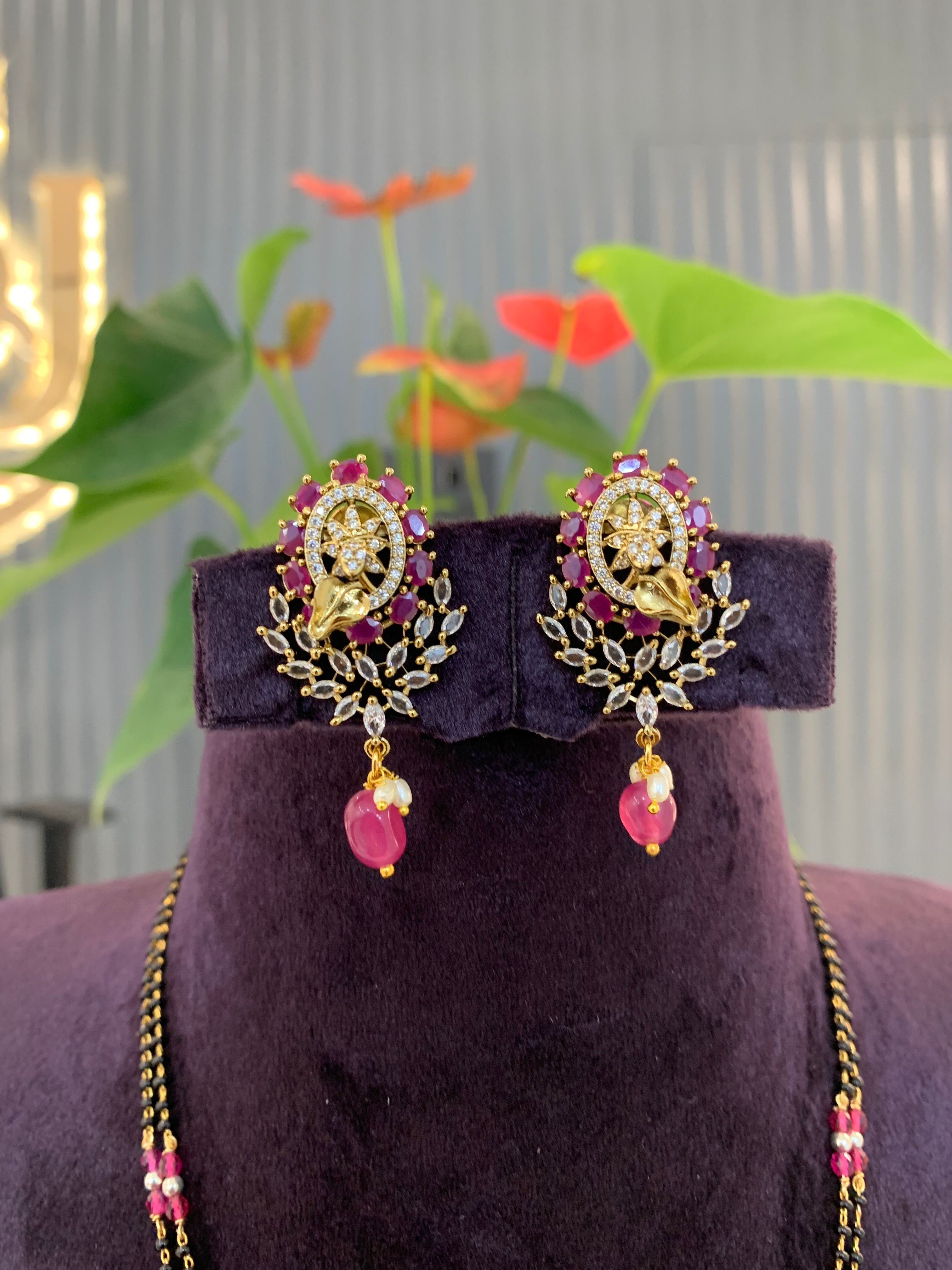 Beautiful locket set with Black beads