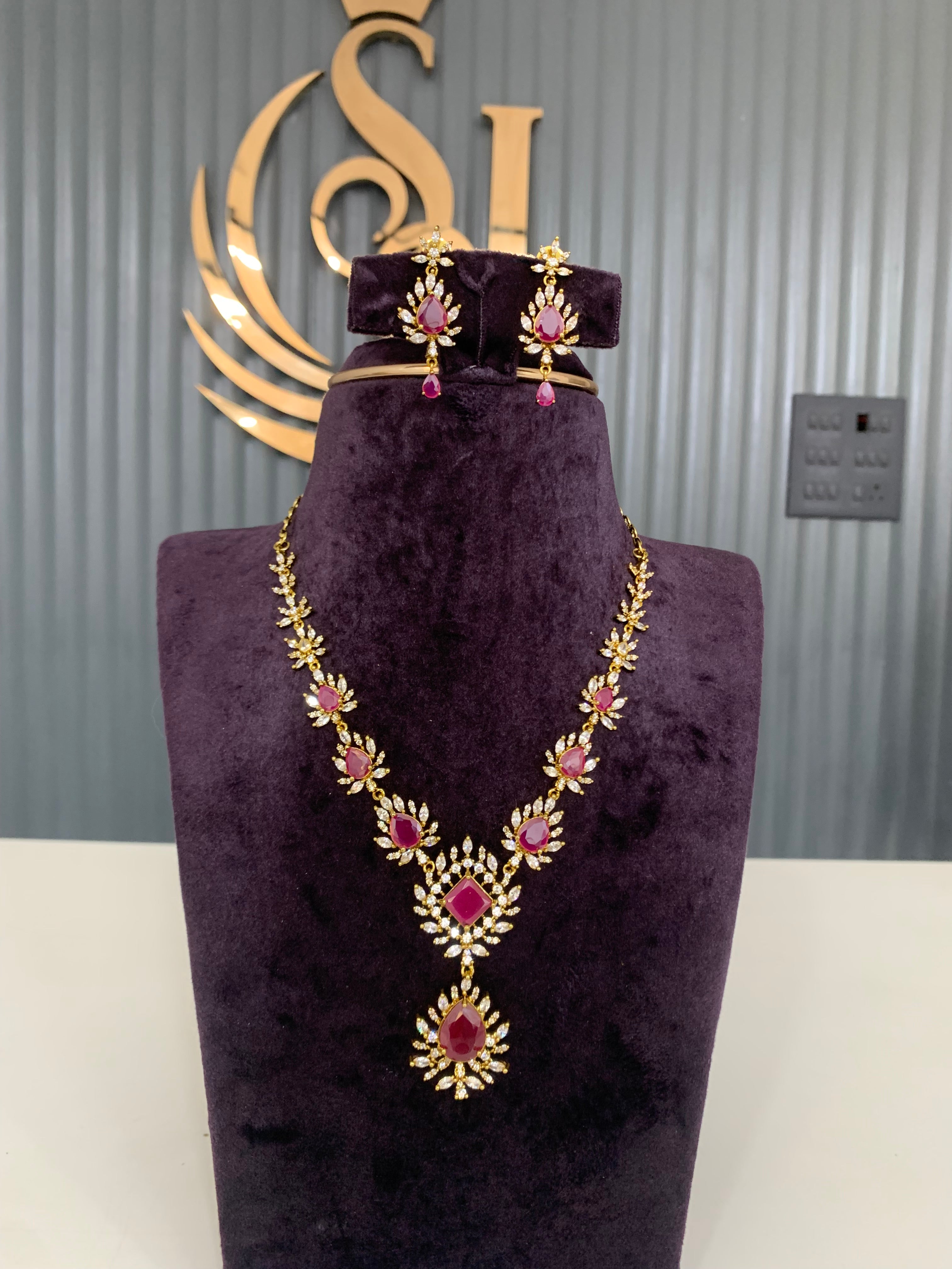 Beautiful ruby stone necklace