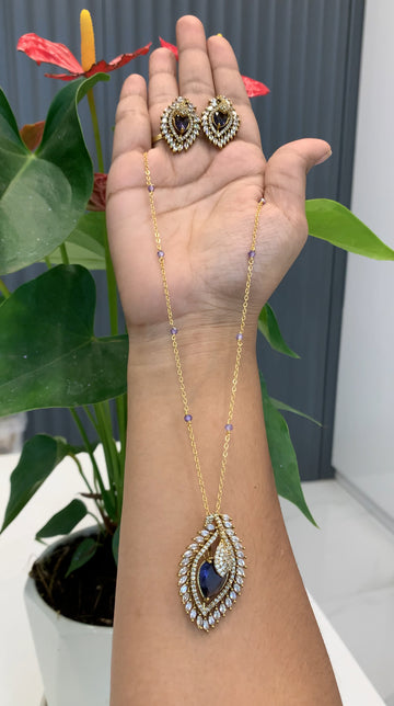 Beautiful chandraharam set with earrings