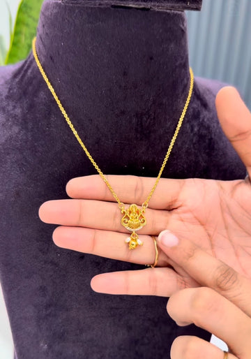 Beautiful Lakshmidevi Locket With Chandraharam Chain(16-18) inches