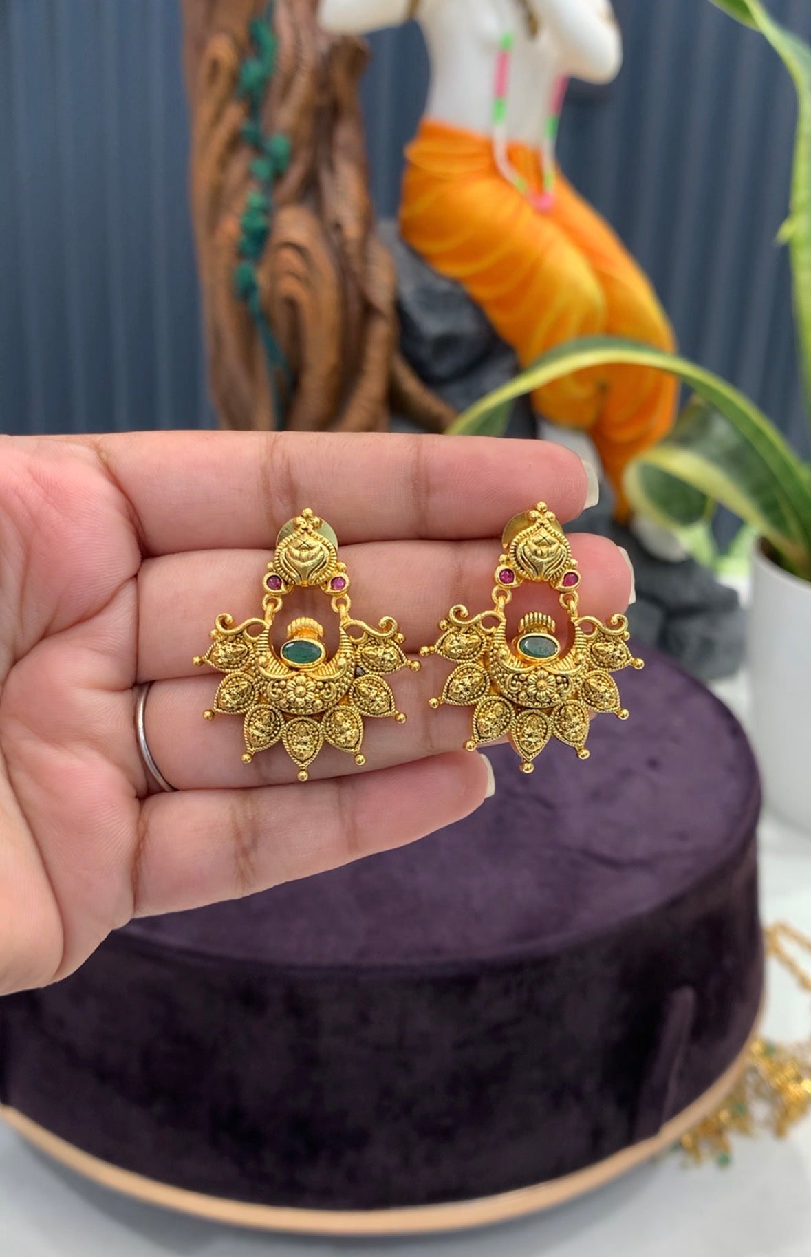 Beautiful gold replica earrings
