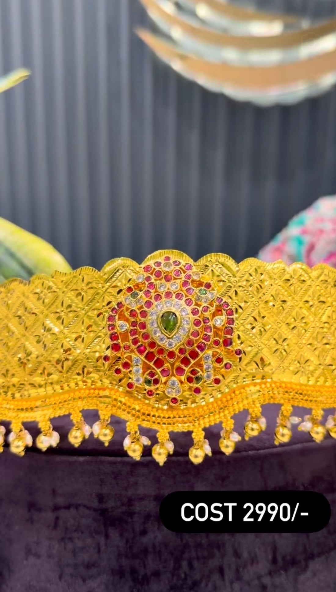 Beautiful customised adult vaddanam with gold beads