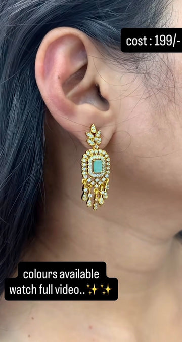 Beautiful sea blue stone  earrings