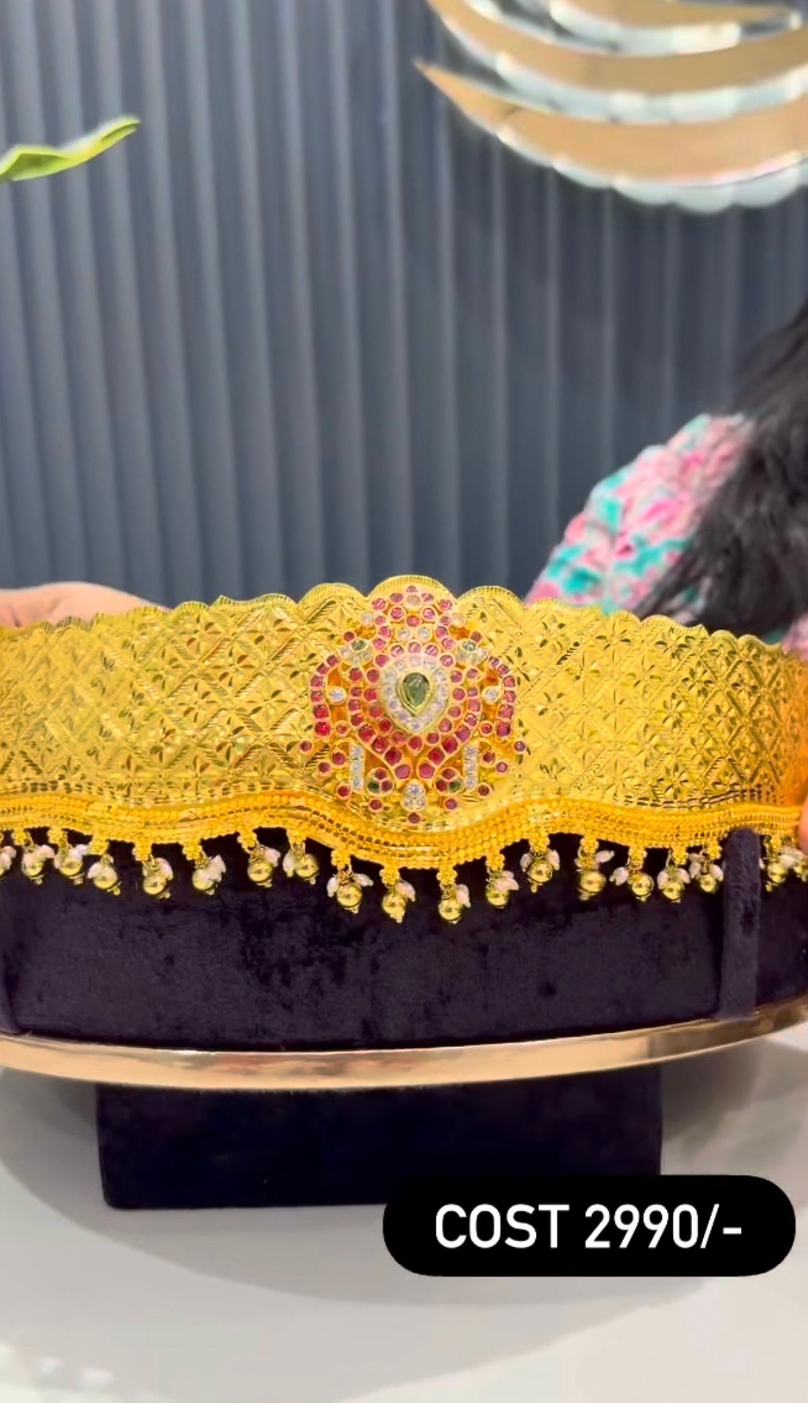 Beautiful customised adult vaddanam with gold beads