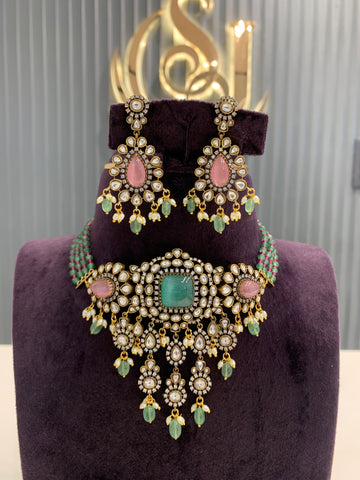 Beautiful beads  set with moissanite stone