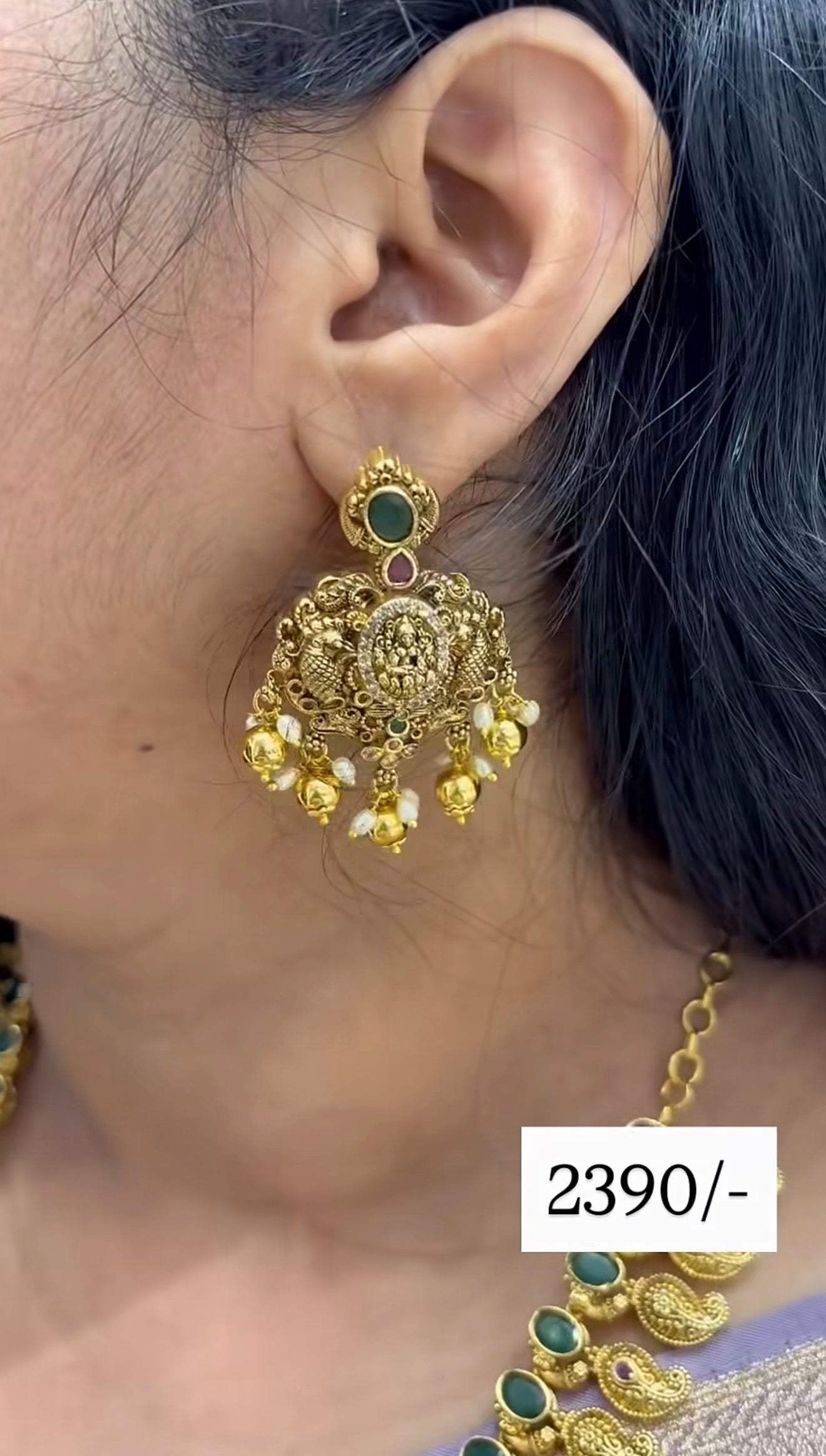 Beautiful Mango style  Lakshmidevi Necklace