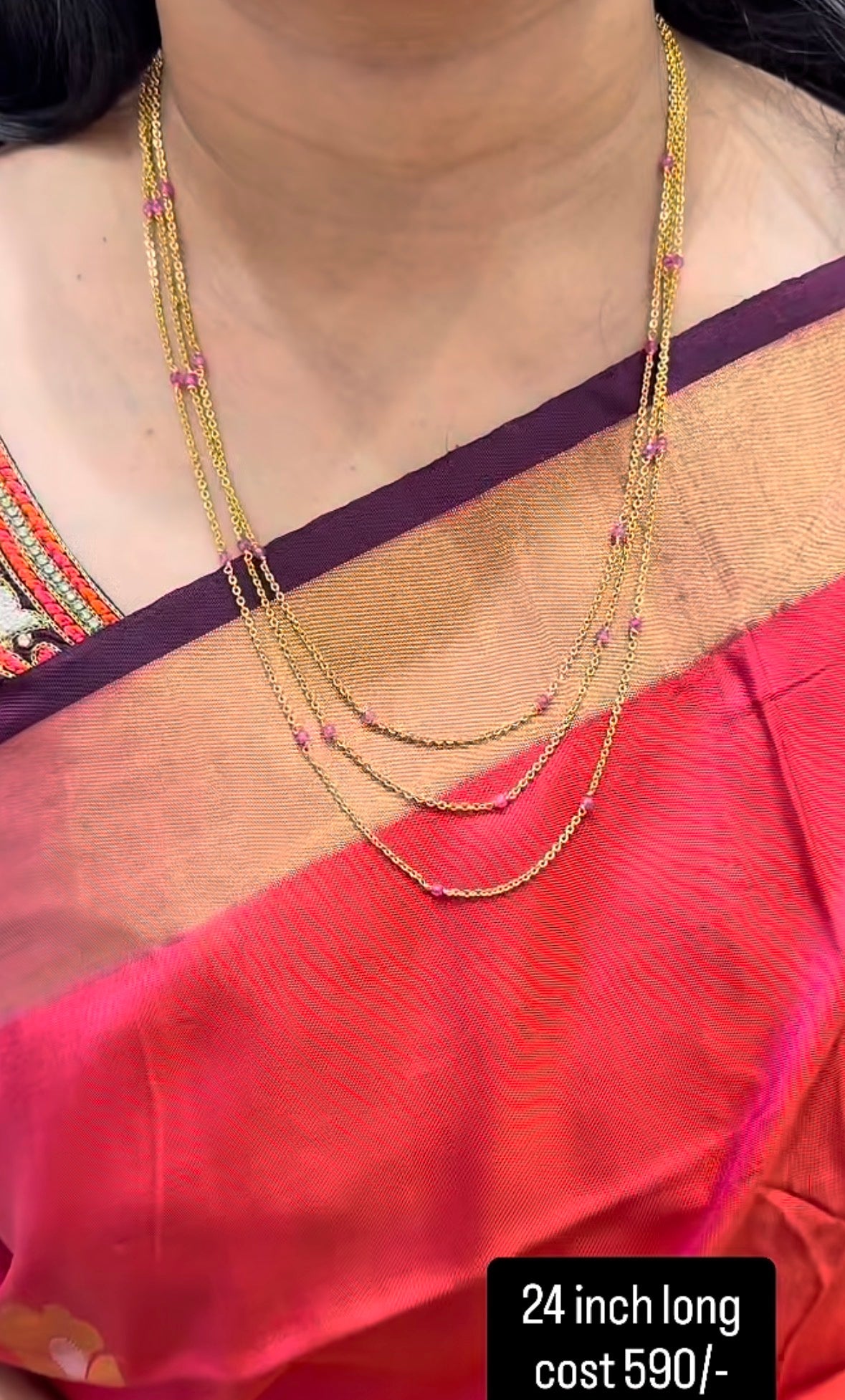 Beautiful customised 3 line chandraharam