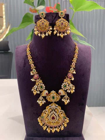 Beautiful Nakshi Peacock Necklace