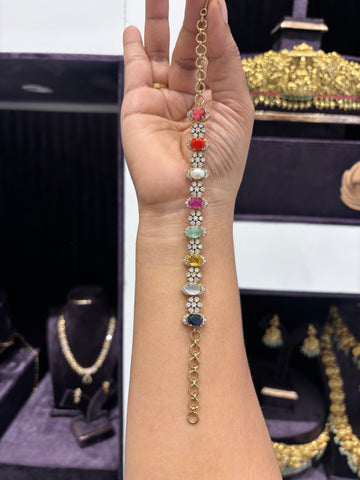 Navarathna Stone Bracelet (free size)