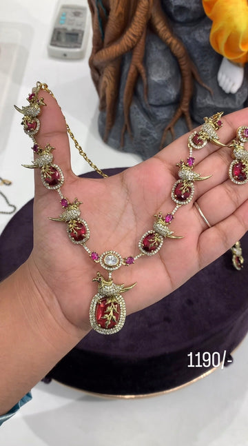 Beautiful red parrot necklace