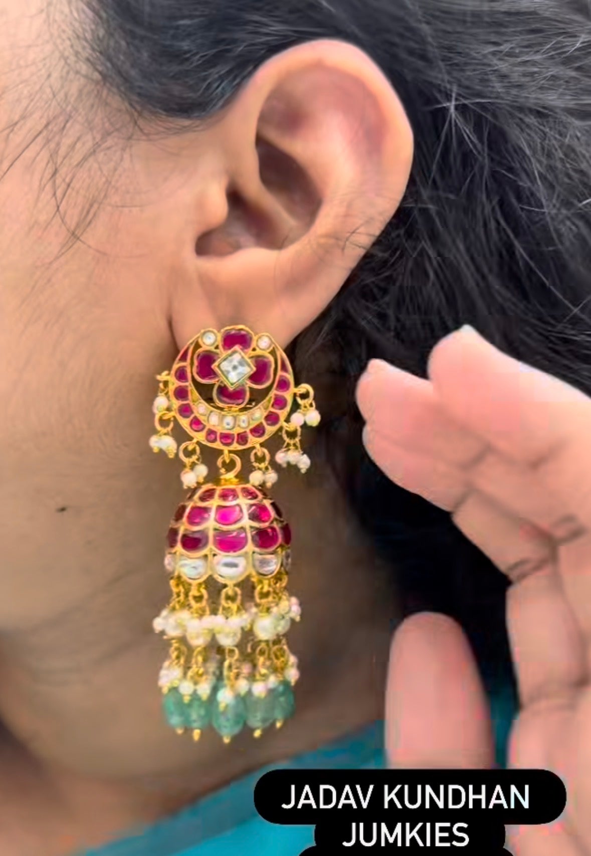 Beautiful Jadav Kundhan Jumkies
