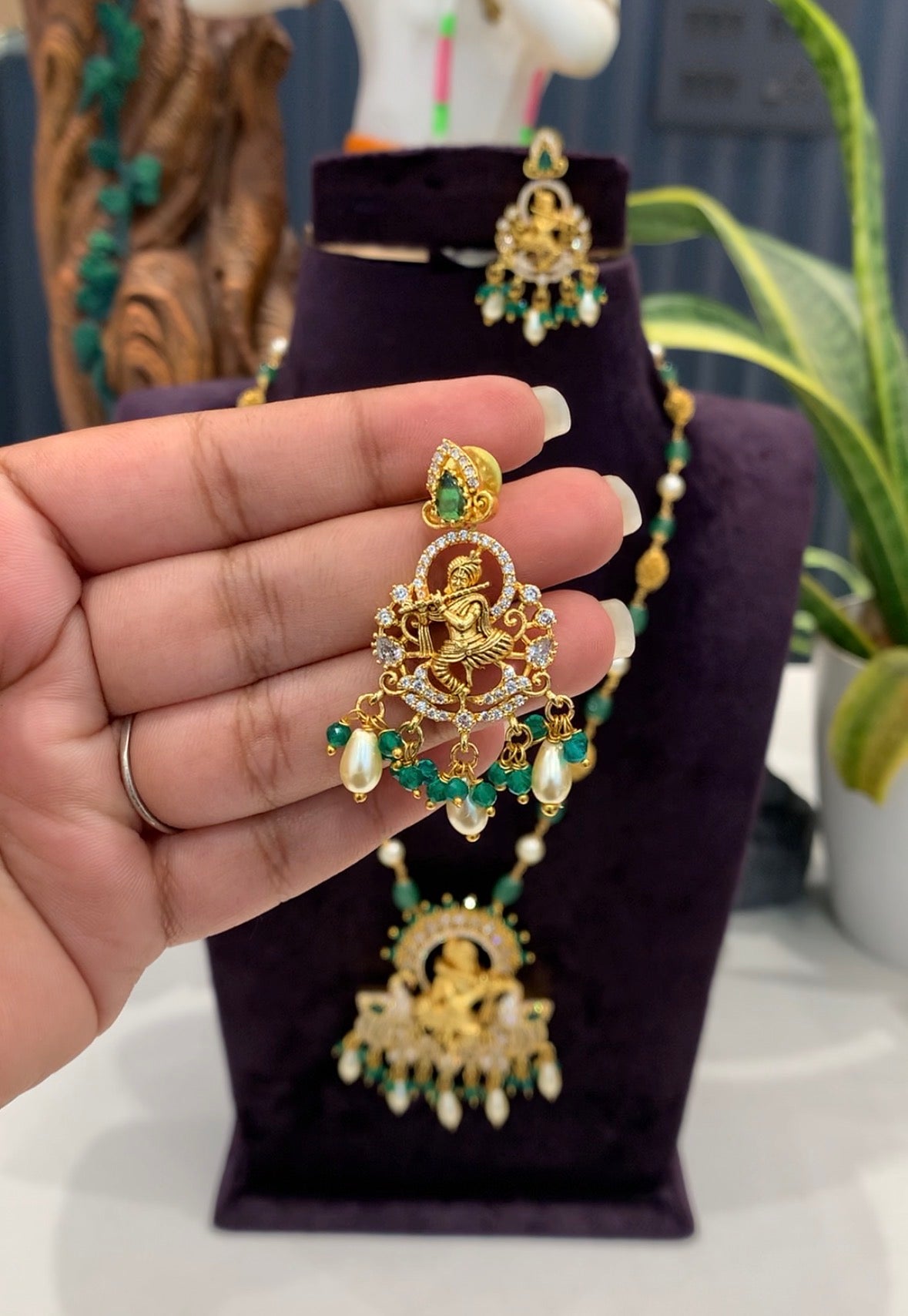 Beautiful Krishna Locket with Stylish Customised Chain