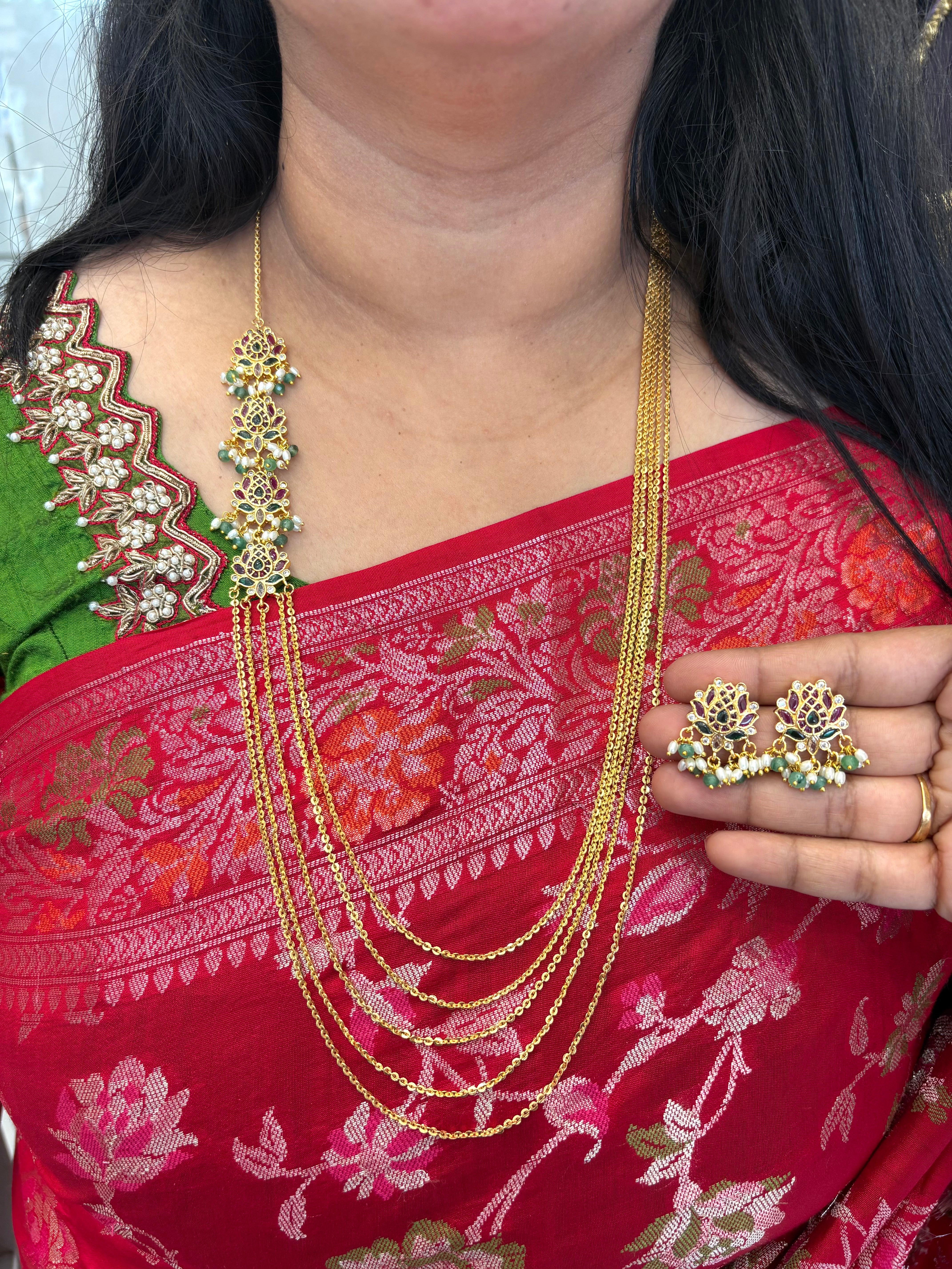Beautiful Chandra haram with earrings