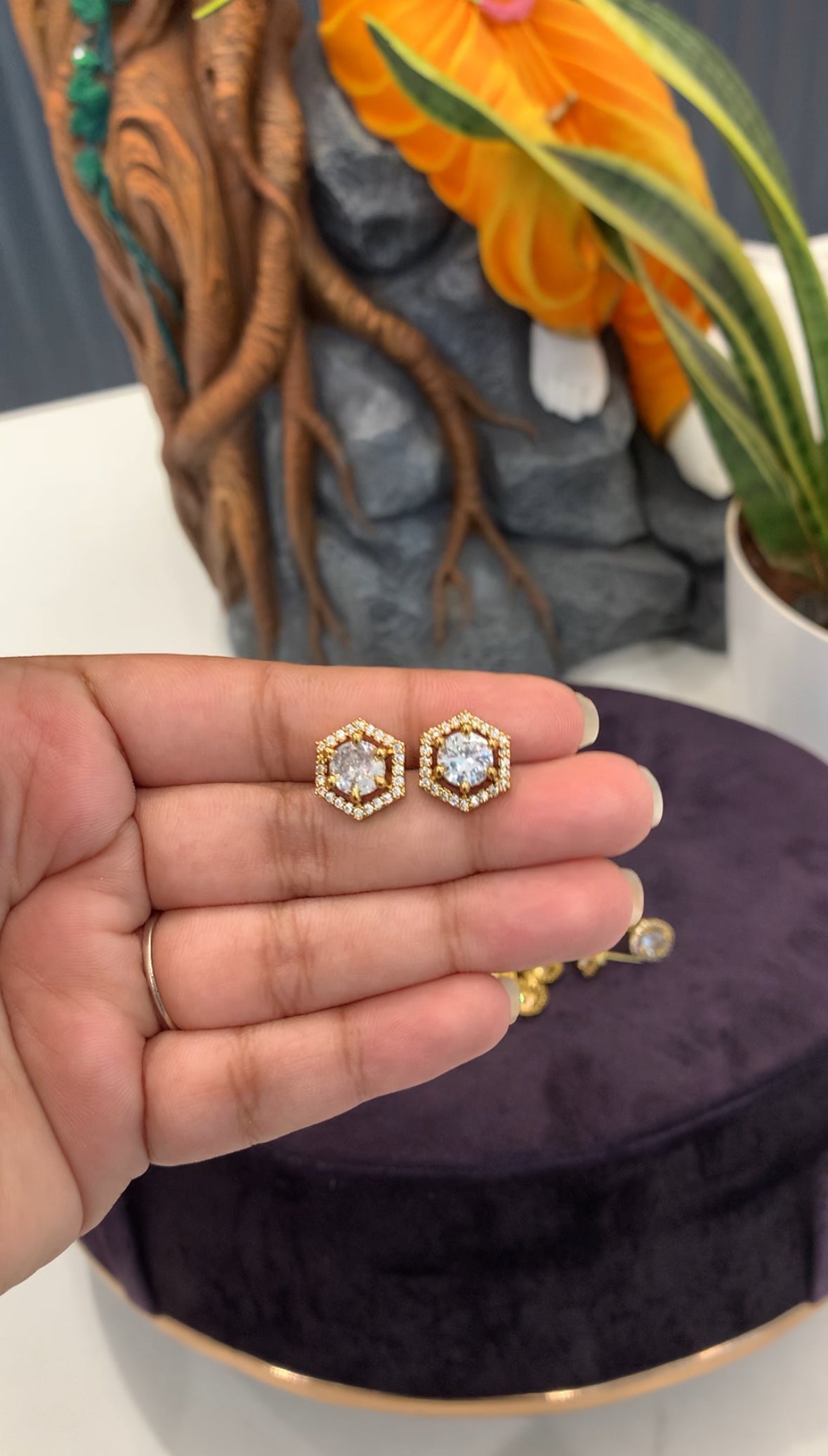 Beautiful white stone studs