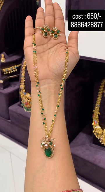 Beautiful customised chandraharam set