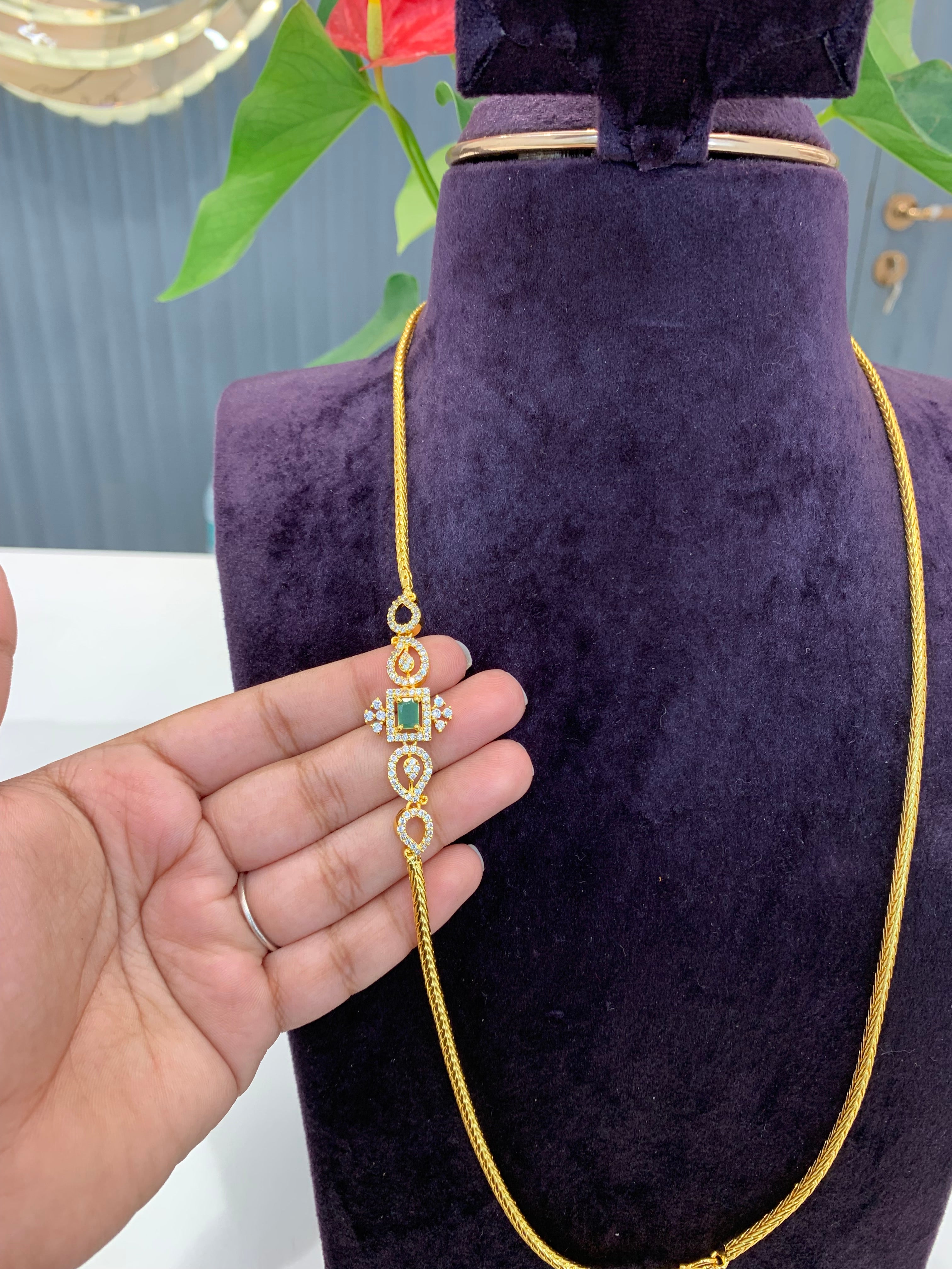 Beautiful gold polish thali chain