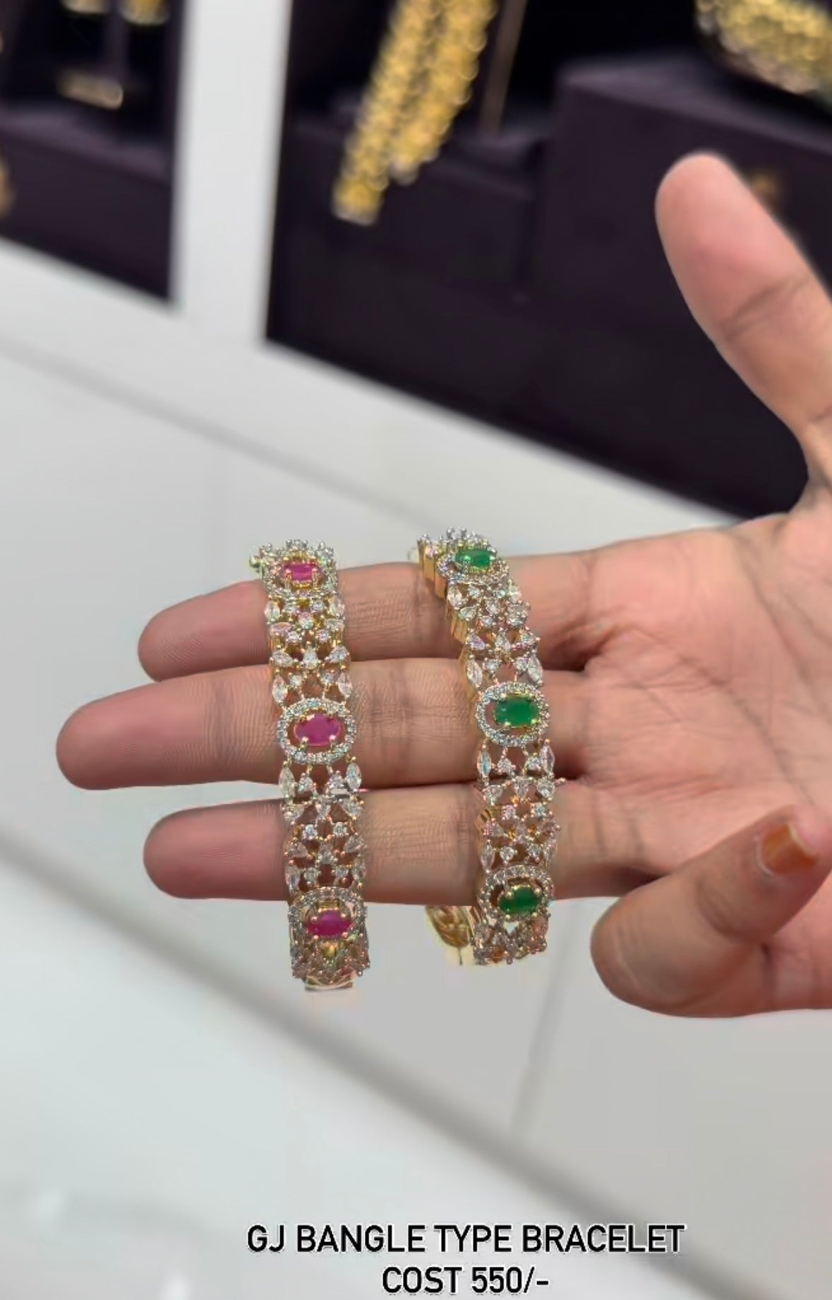Beautiful Gj polish ruby stone bracelet openable (single)