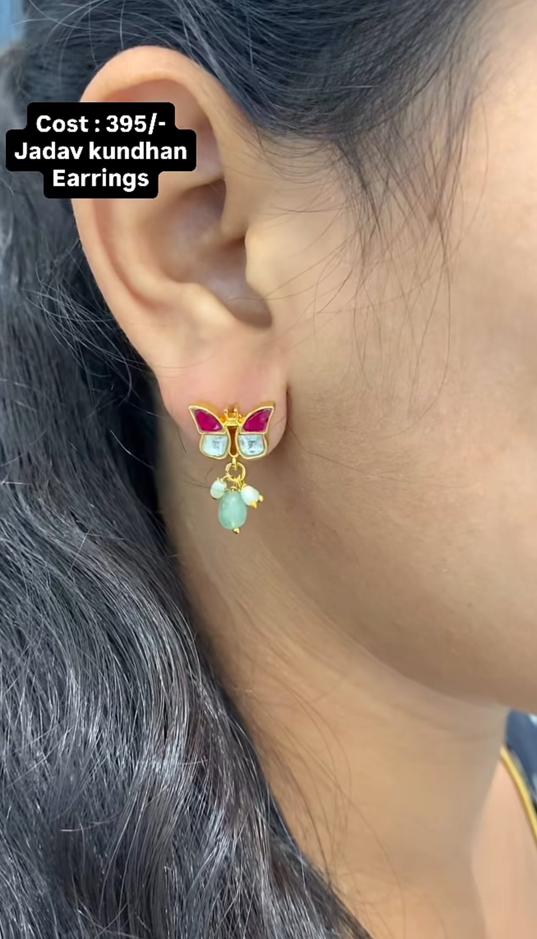 Beautiful jadav butterfly earrings
