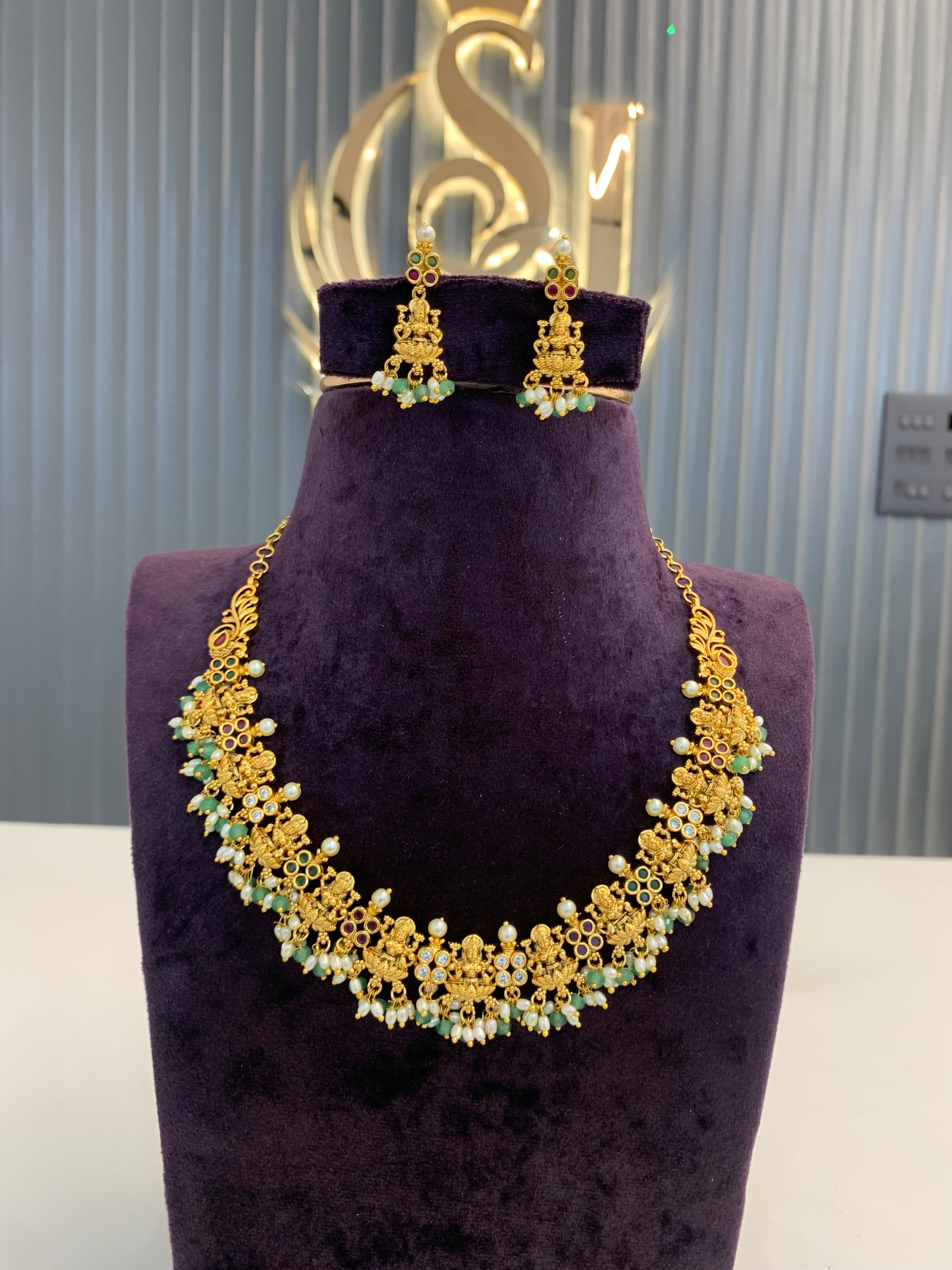 Beautiful simple cute nakshi necklace