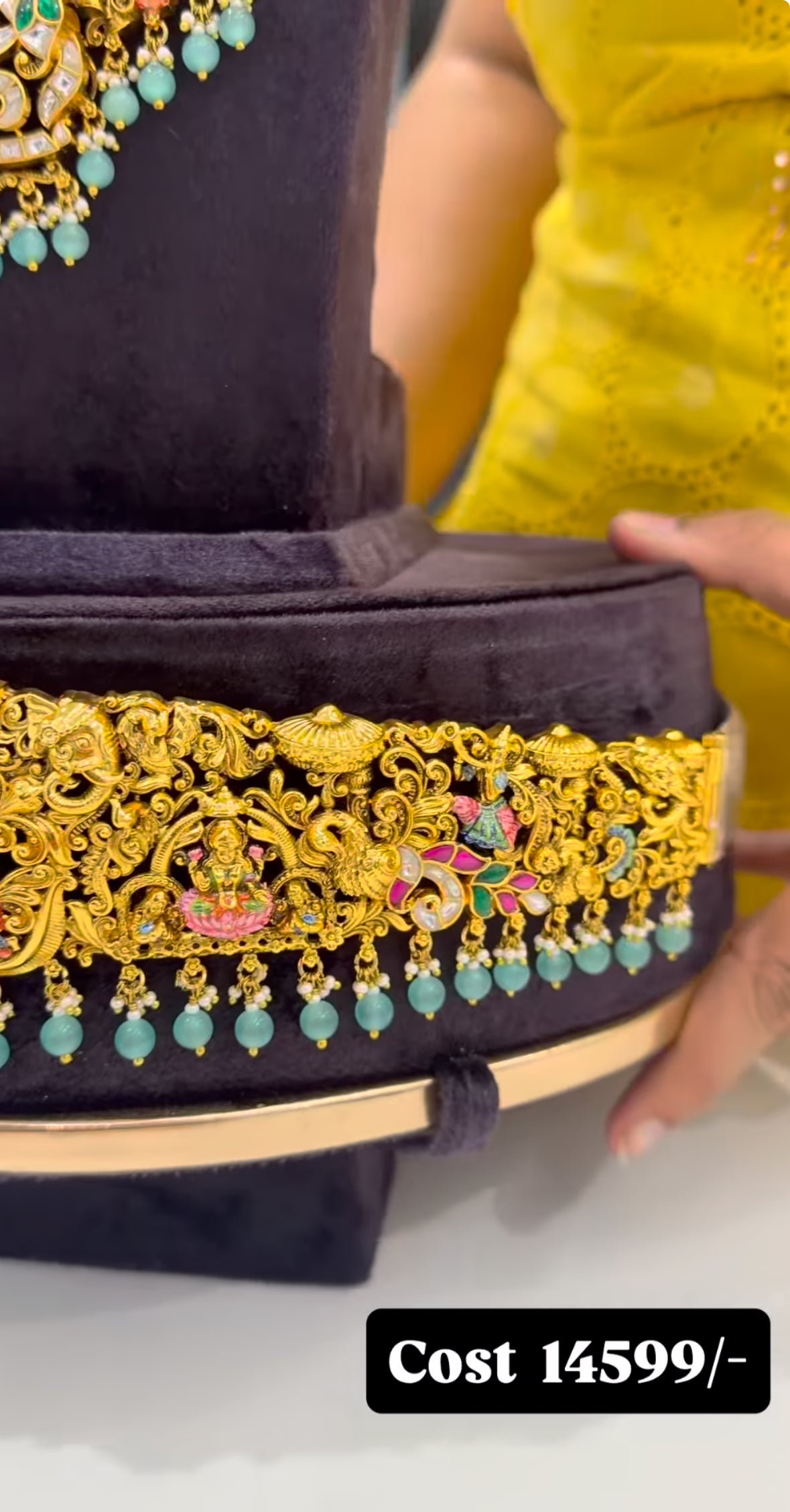 Beautiful meenakari combo set with jadav stone premium set