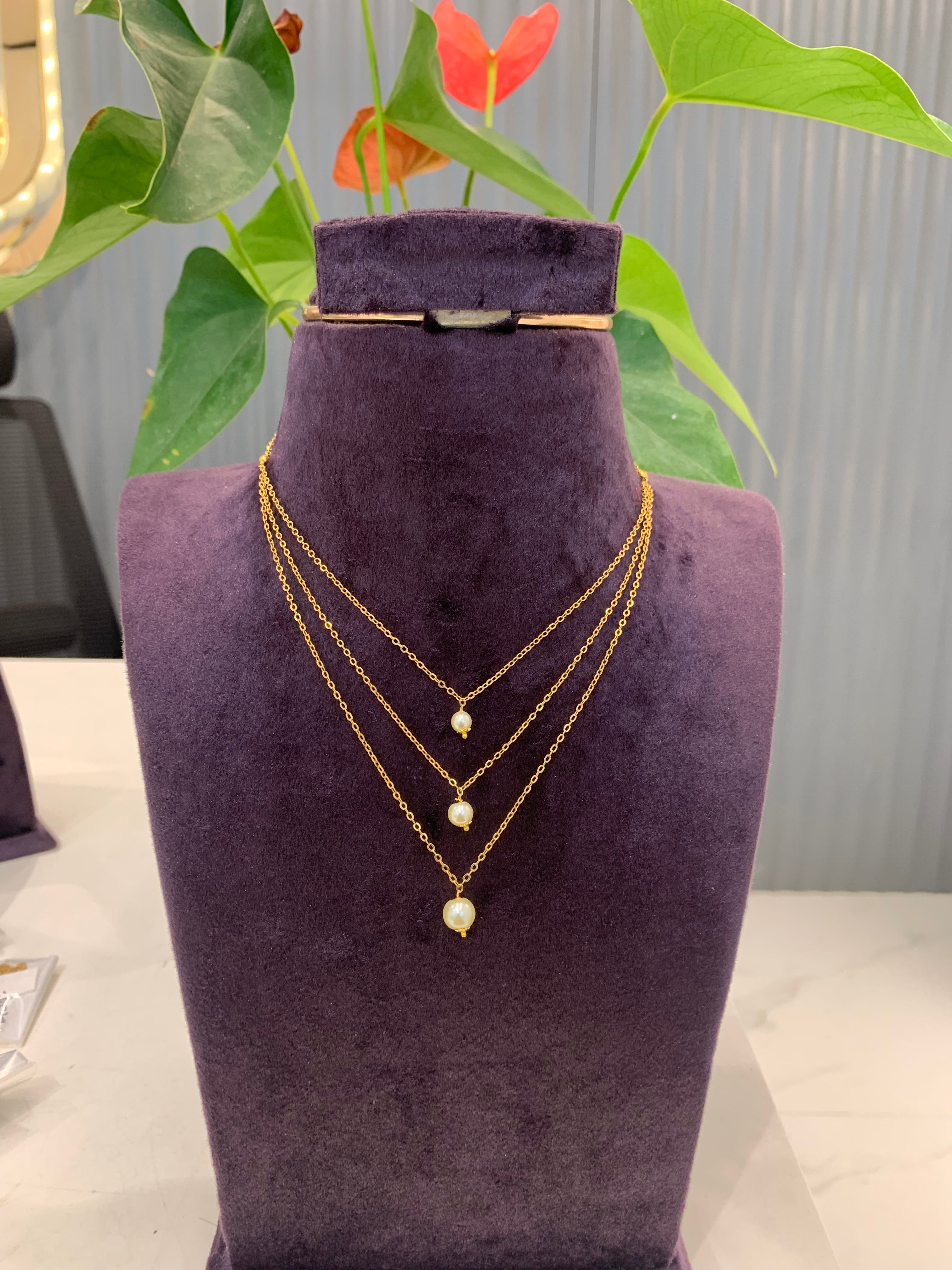 Beautiful 3 layer step Chain – Sujatha Gold Covering Works