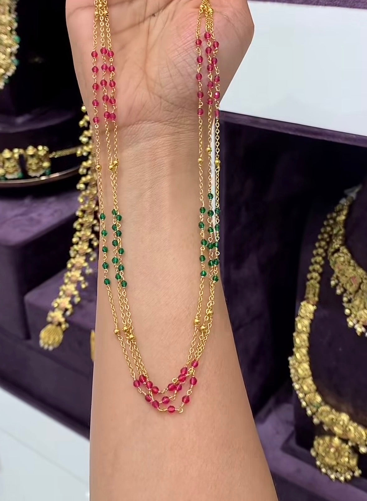 Beautiful Customised 3 step Chandraharam Chain