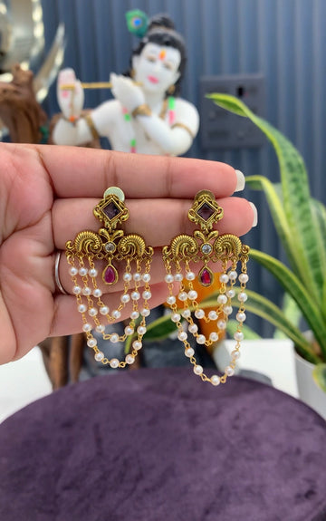 Beautiful purple stone customised earrings