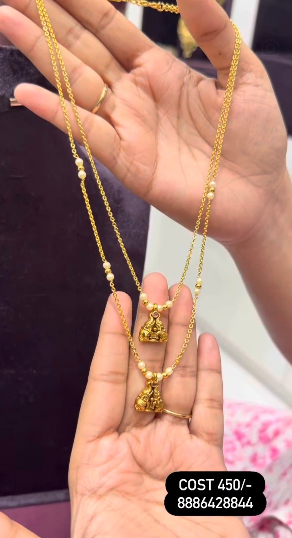 Beautiful customised double step 18inchs chain