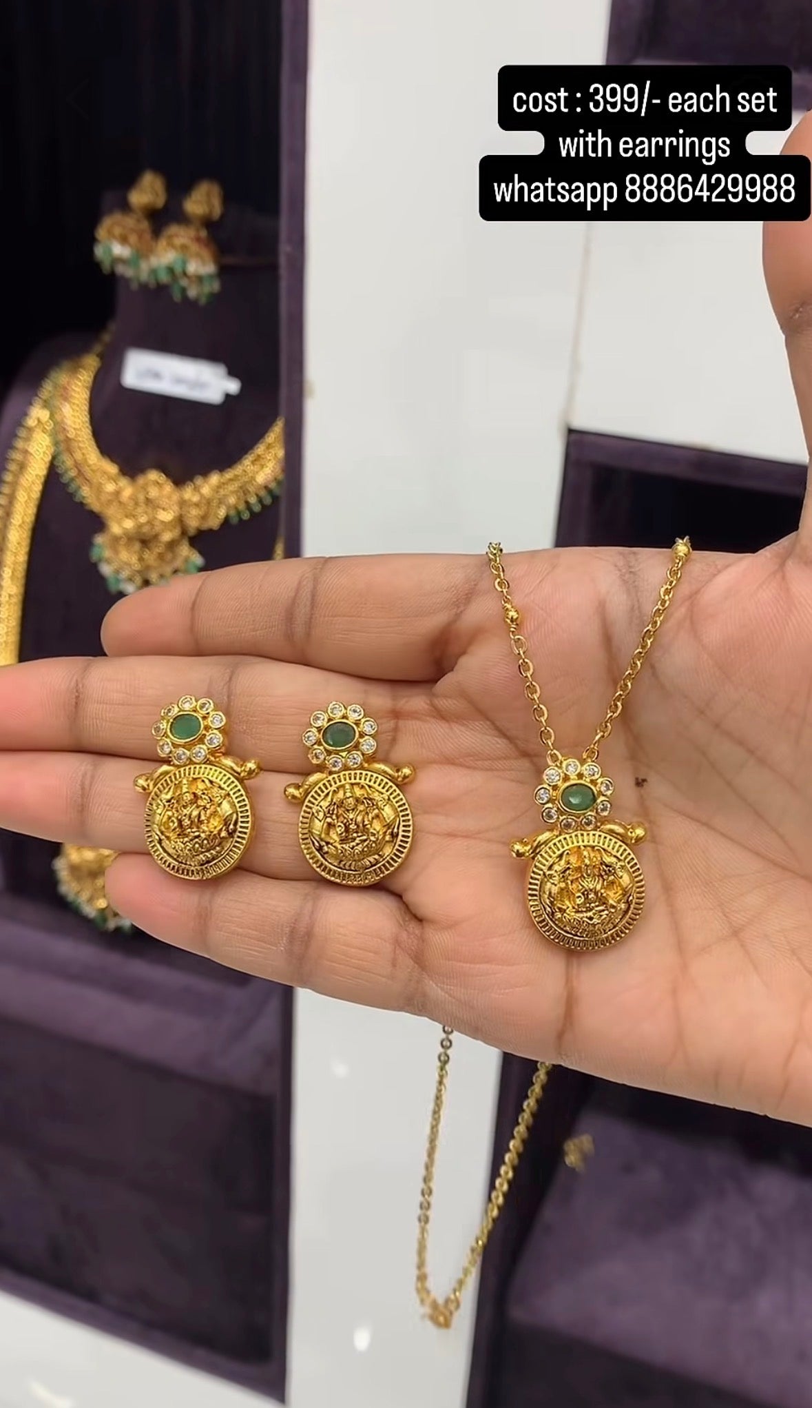 Beautiful chandraharam set with earrings