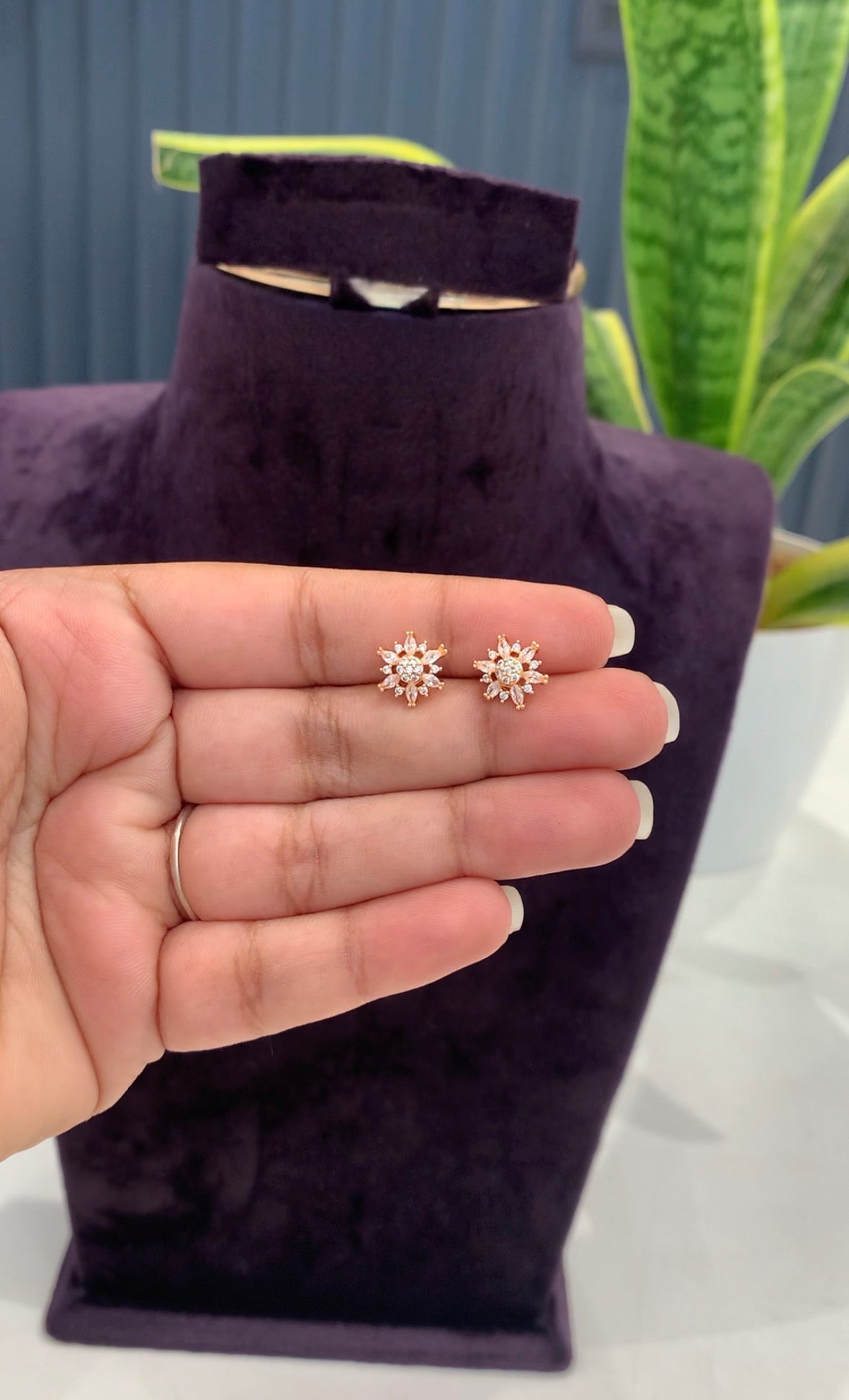 Beautiful rose gold studs